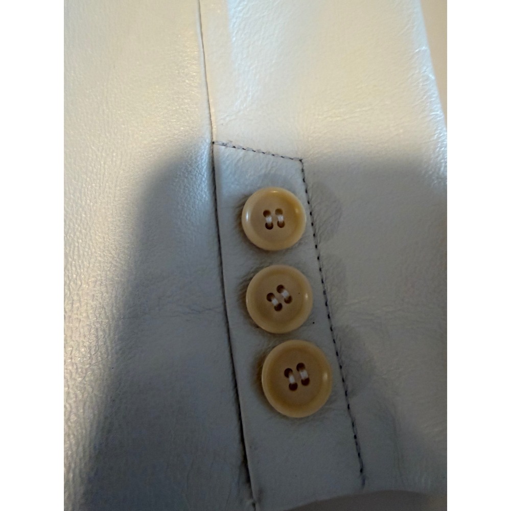 Terry Lewis Classic Luxuries Cream Leather Blazer Jacket Womens 1X Off White - Picture 9 of 16
